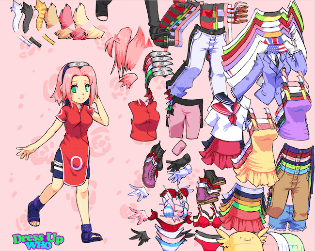 Sakura Dress Up Gameplay Screenshot
