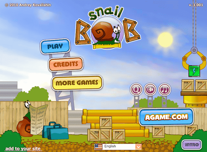 Snail Bob Main Menu