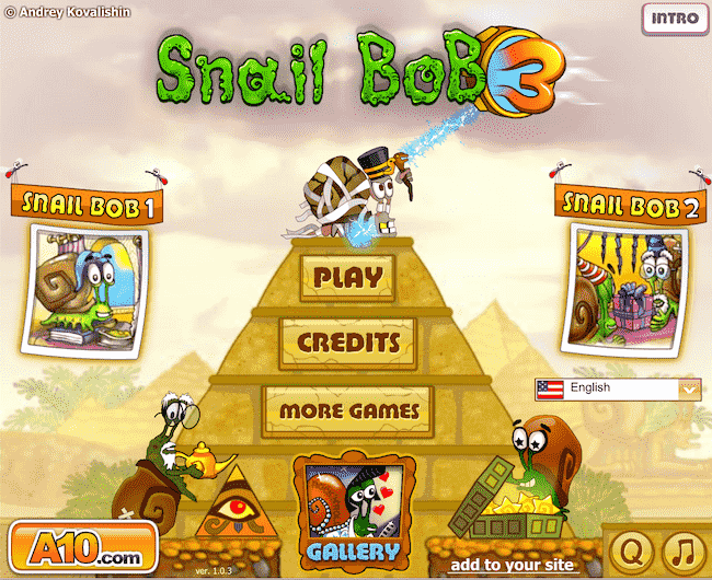 Snail Bob 3 Main Menu