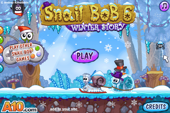 Snail Bob 6 Main Menu