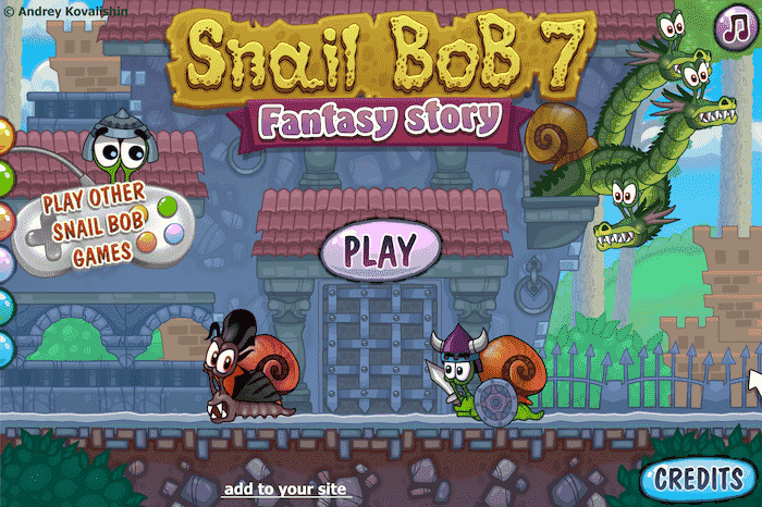 Snail Bob 7 Main Menu