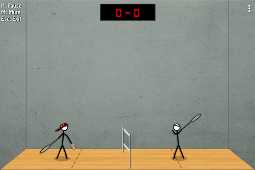 Stick Figure Badminton 2 Gameplay Screenshot