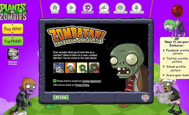 Zombatar Flash Version