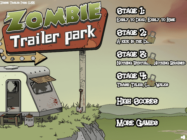 Zombie Trailer Park Main Menu